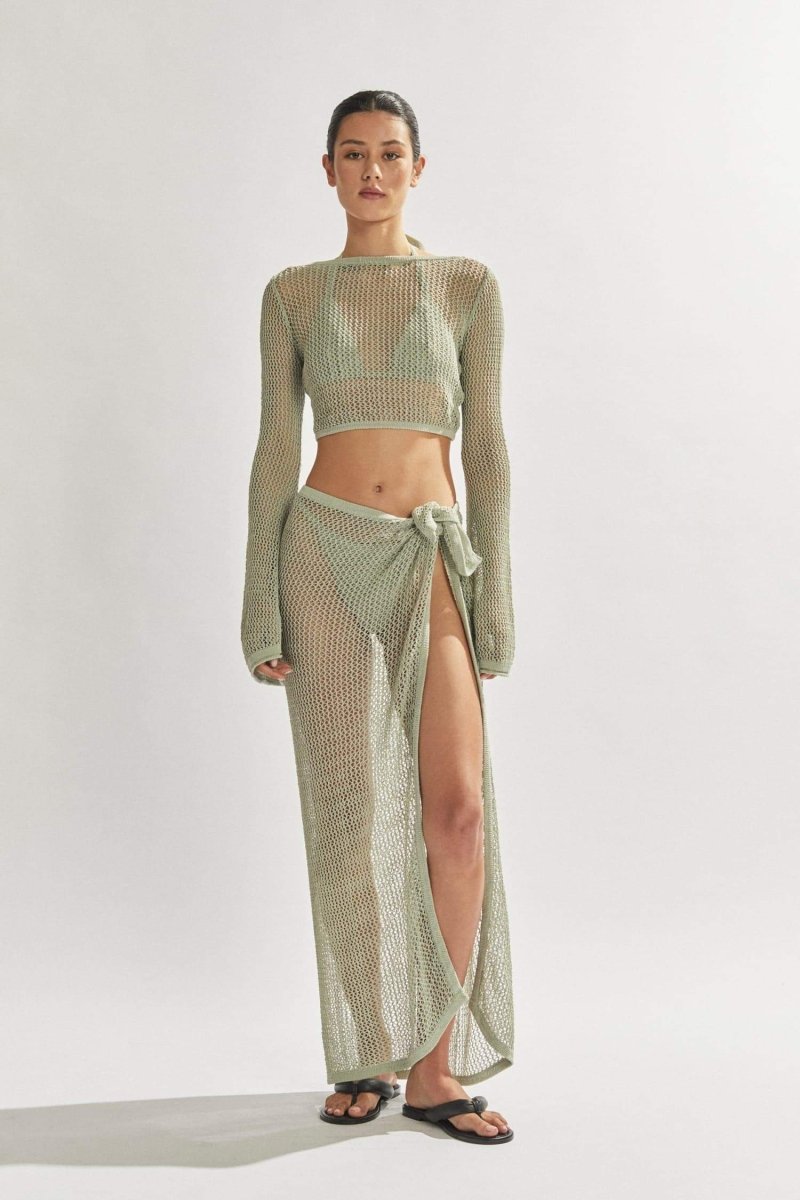 Reign | Robe Longue Fendue à Manches Évasées pour Femmes