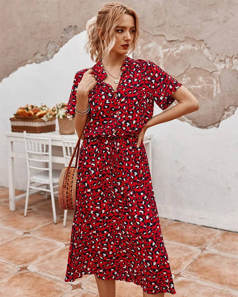 Robe midi à pois pour l'été - Maya