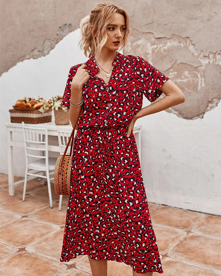 Robe midi à pois pour l'été - Maya