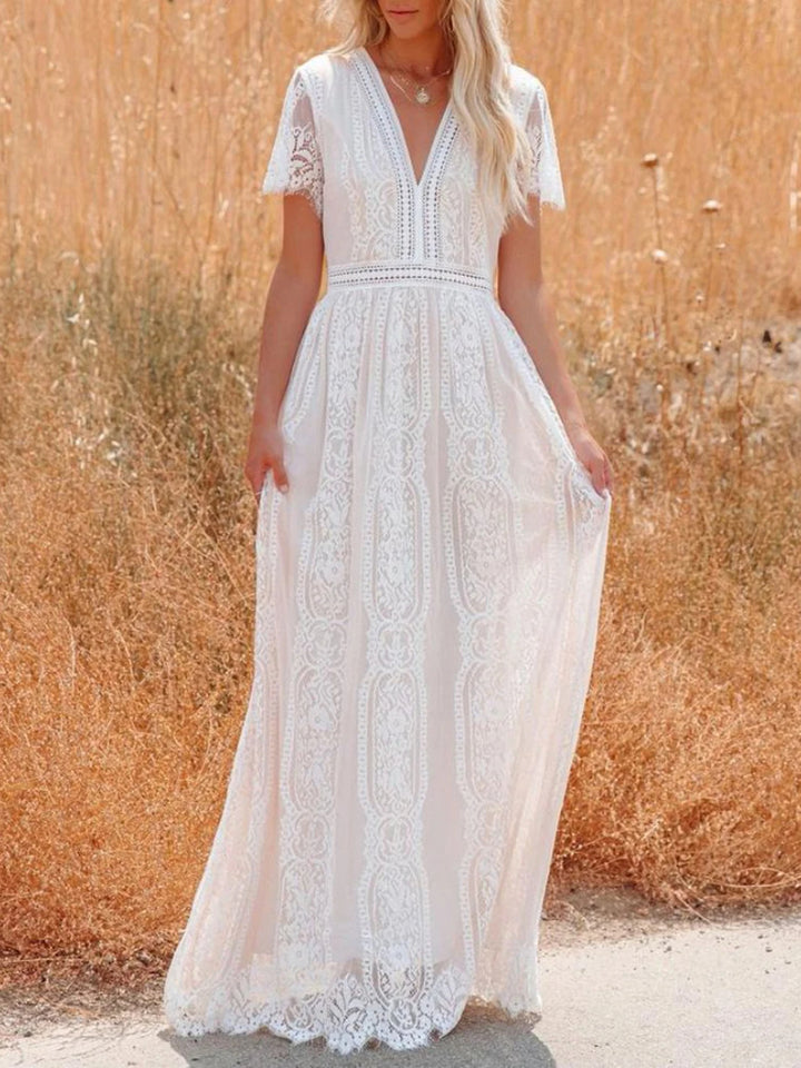Femme Blanche Maxi Robe de plage – Taline