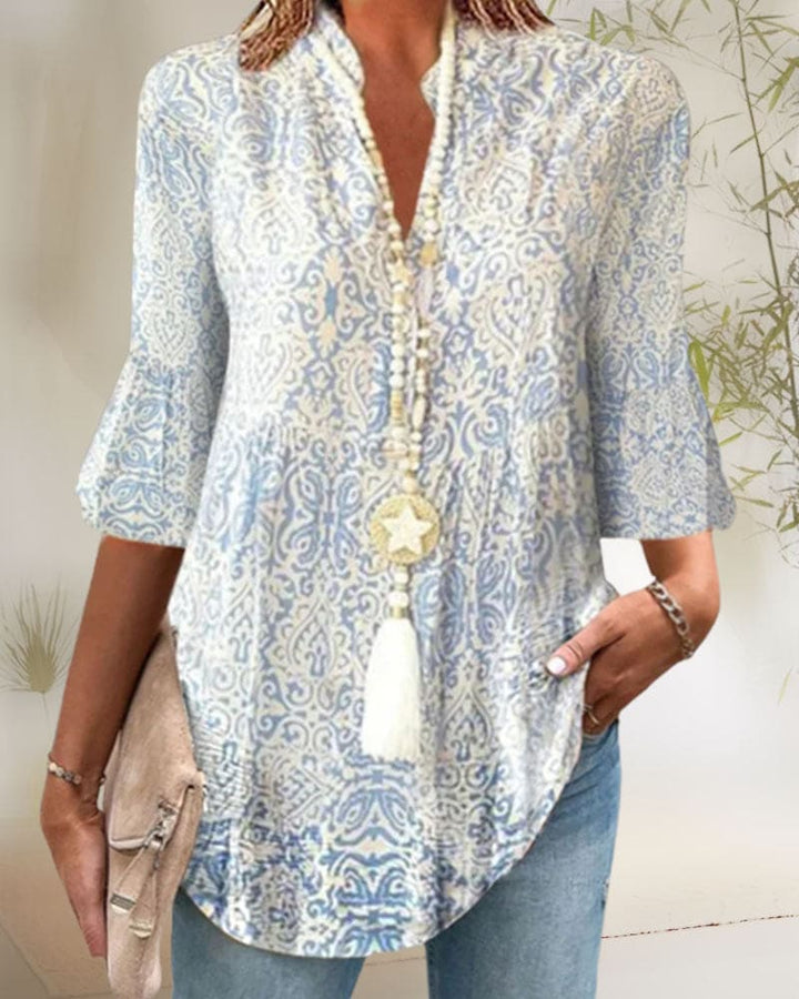 Dafna | Blouse à manches 3/4 avec impression de fleurs
