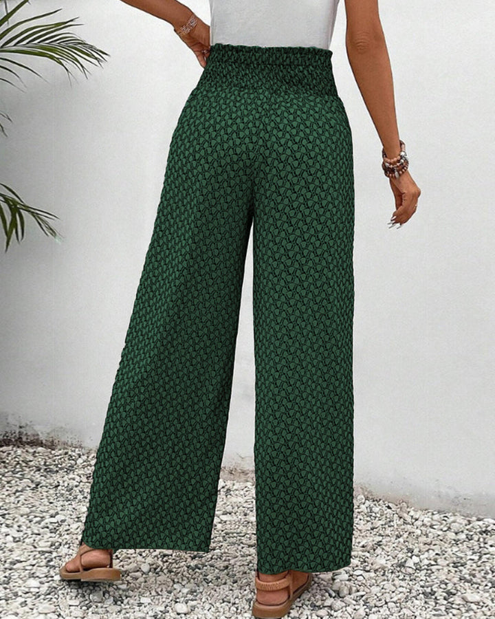 Cathy | Pantalon à motifs géométriques avec jambe évasée
