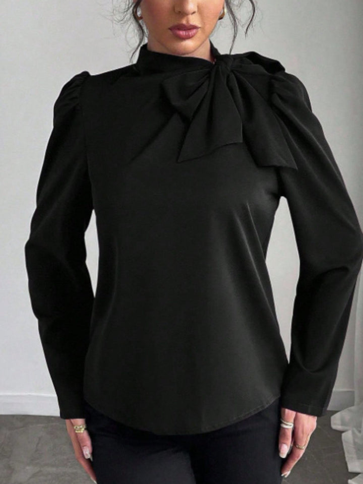 Cathleen - Blouse élégante à manches longues avec nœud