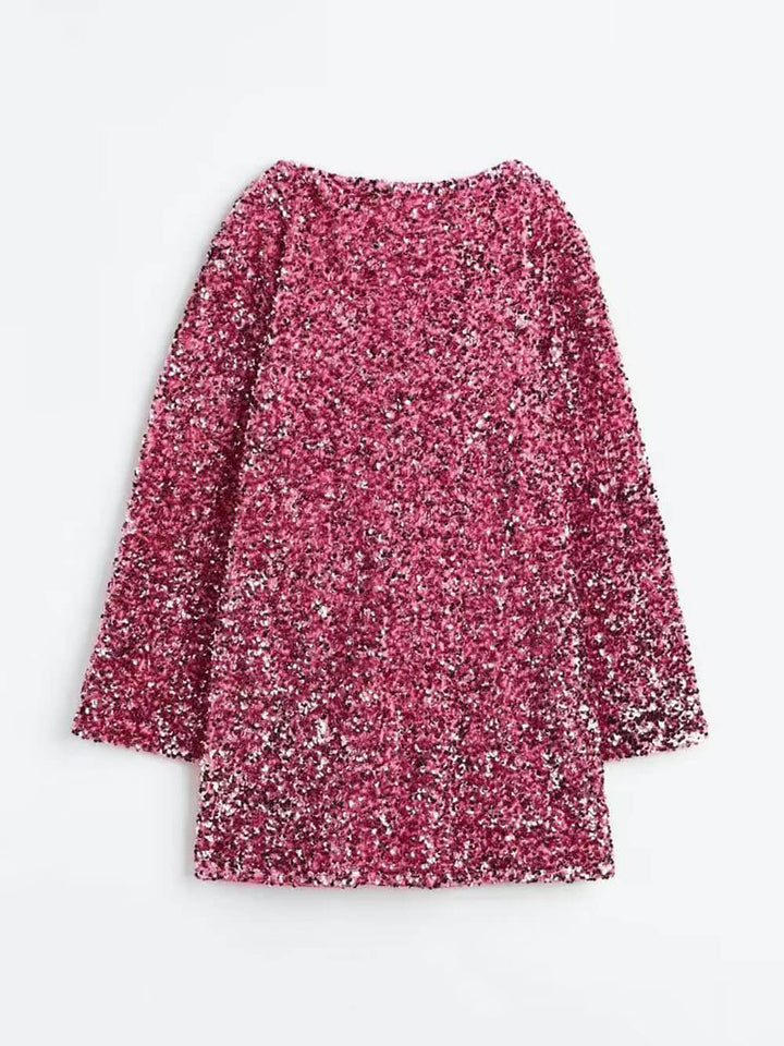 Janice | robe à paillettes avec nœud et fermeture à nœud