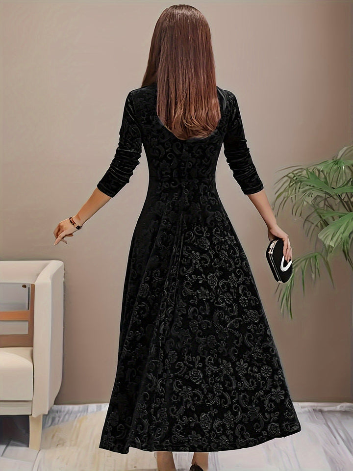 Hanna | Robe formelle en velours floral pour femmes