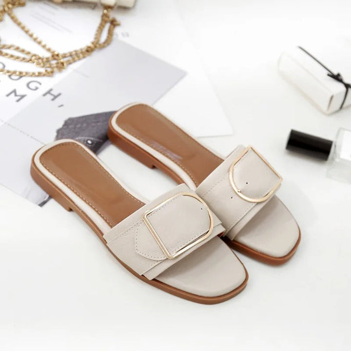 Elsie | Sandales à bout carré en cuir de luxe pour femmes