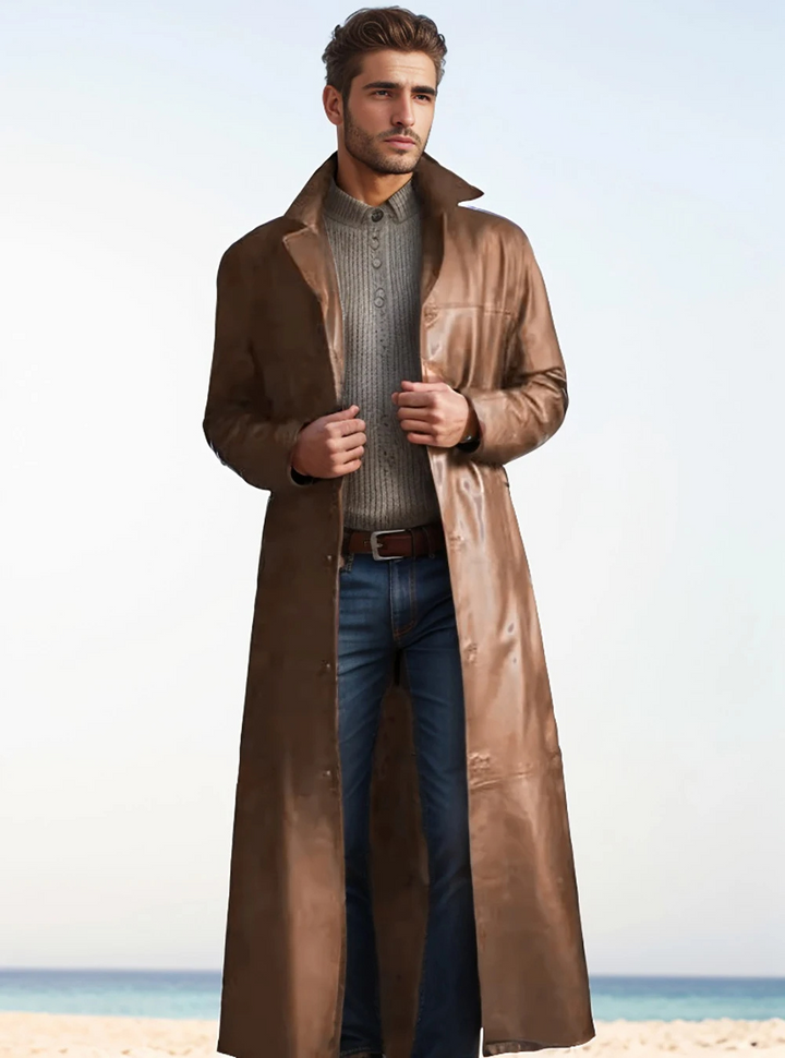 Kailash | Manteau long en cuir homme