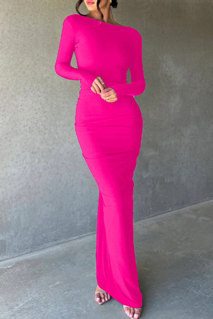 Daphne - Robe longue élégante dos nu coupe A-line