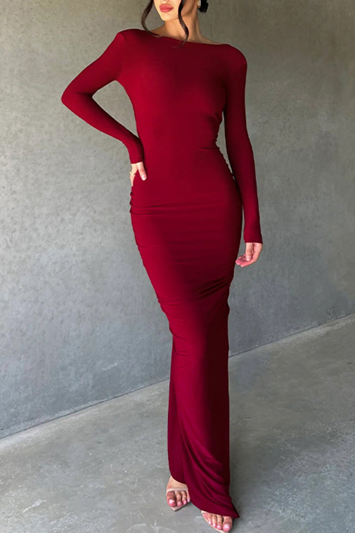 Daphne - Robe longue élégante dos nu coupe A-line