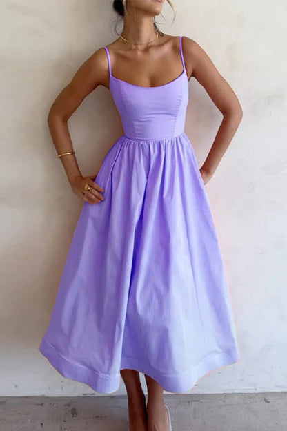 Edith - Robe élégante à bretelles coupe A-line