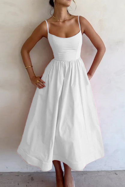 Edith - Robe élégante à bretelles coupe A-line