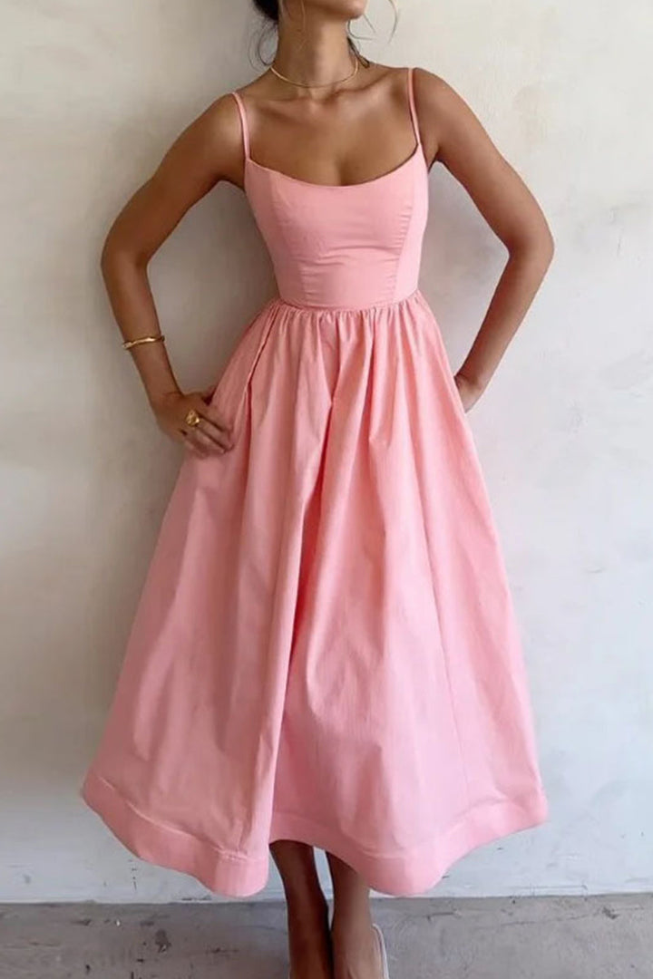 Edith - Robe élégante à bretelles coupe A-line