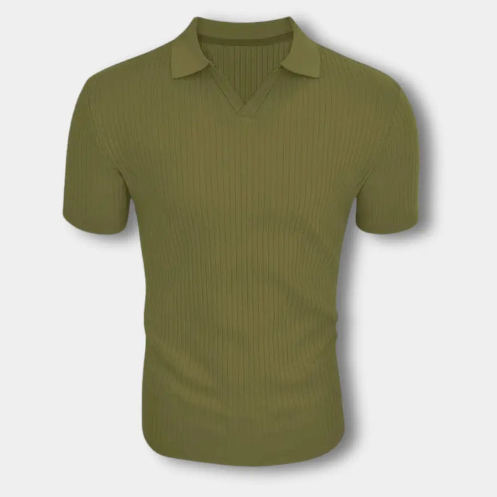 Polo à rayures côtelées ajusté pour Homme – Mccoy