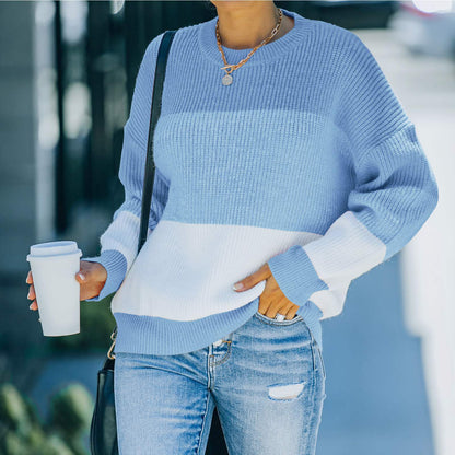 Hana - Pull chaud à rayures contrastées au style chic