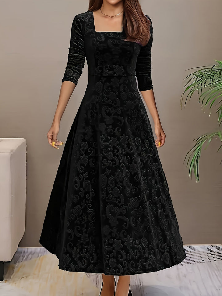 Hanna | Robe formelle en velours floral pour femmes