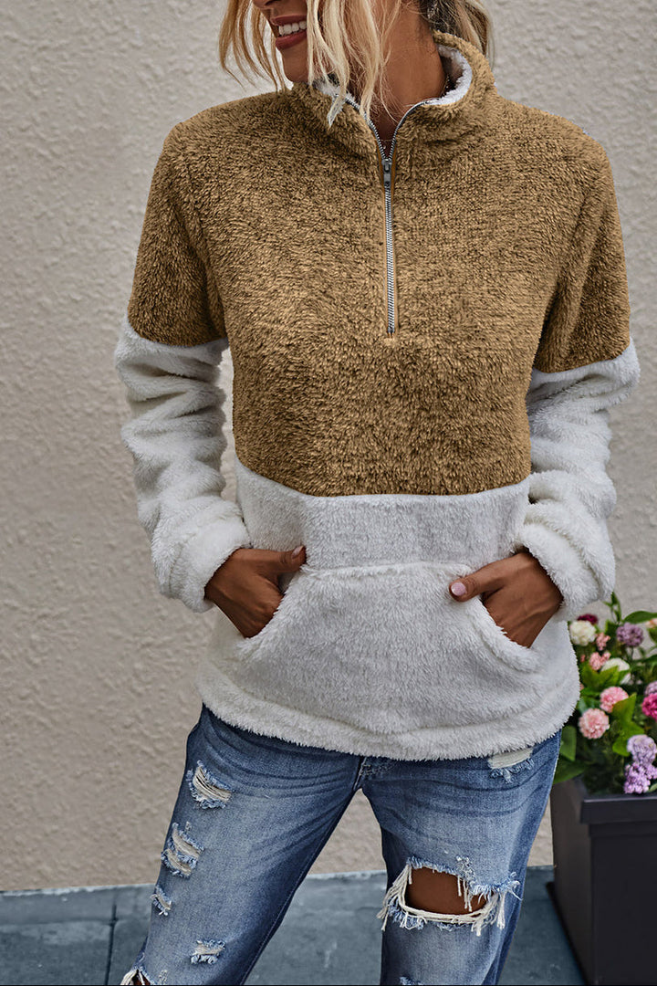 Savannah - Pull polaire chaud à fermeture zippée, style tendance