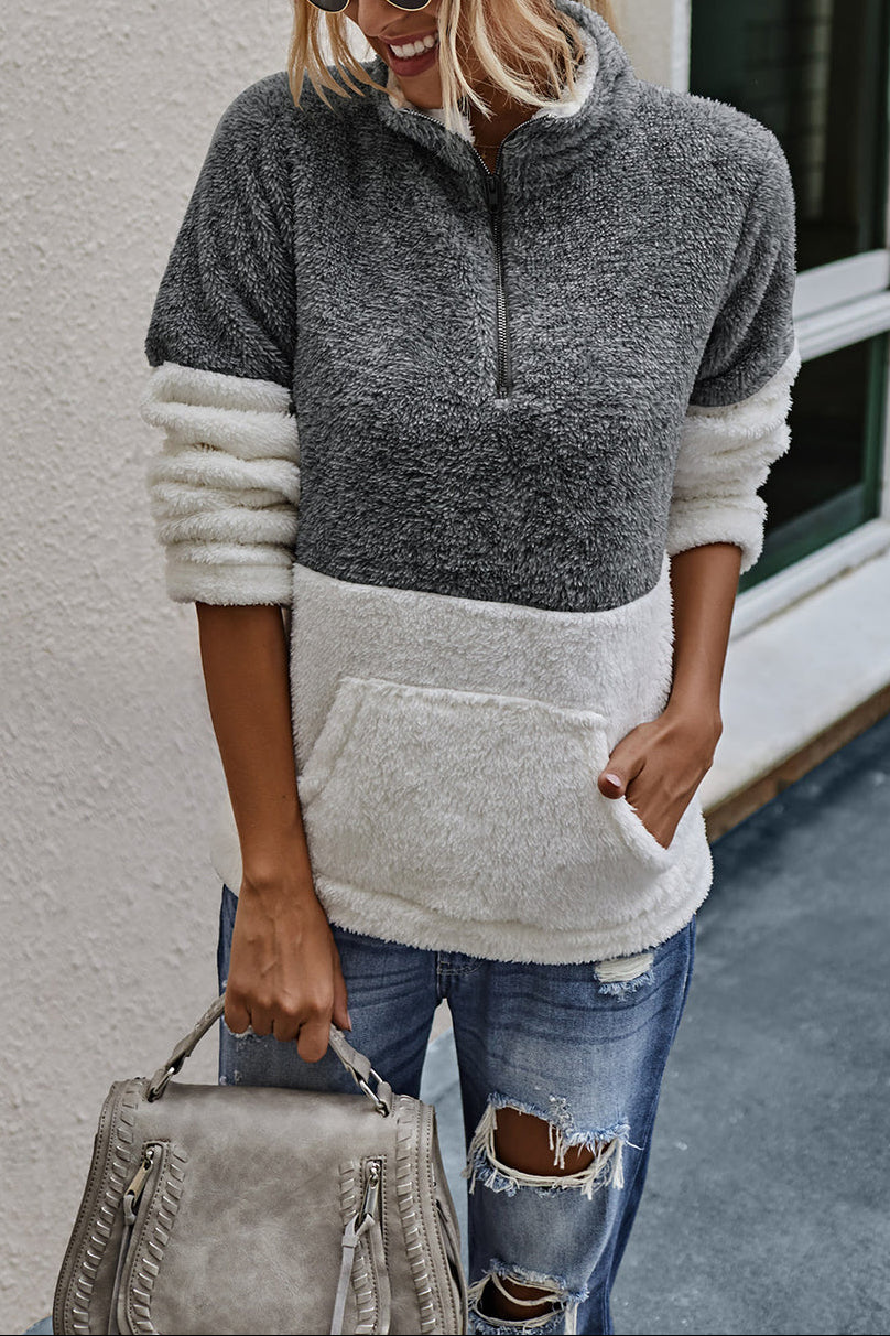 Savannah - Pull polaire chaud à fermeture zippée, style tendance