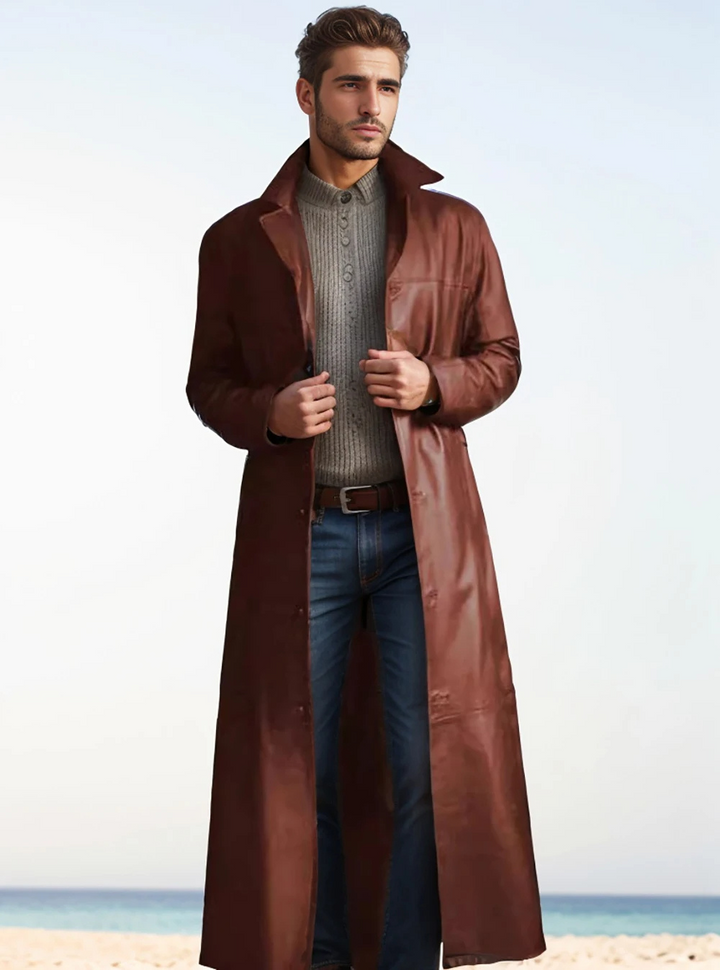 Kailash | Manteau long en cuir homme