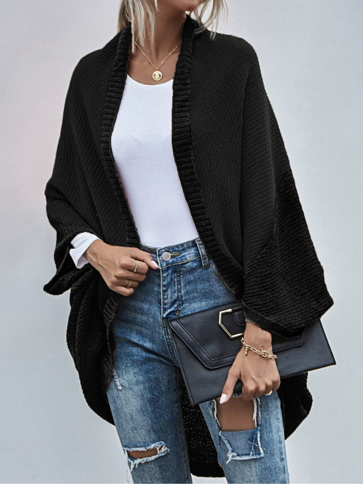 Ricca – Cardigan Oversize Décontracté en Maille avec Manches Chauve-Souris