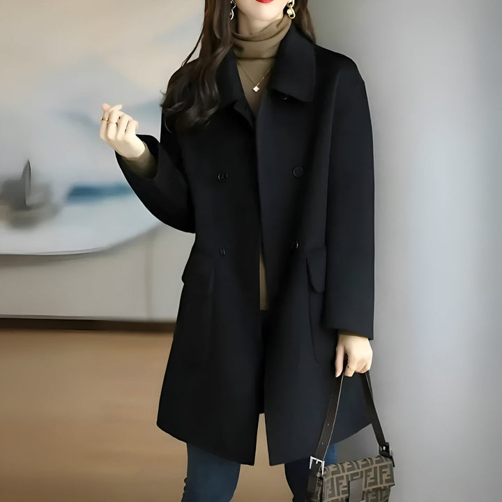 Ericca - Manteau Élégant Chaud Boutonné