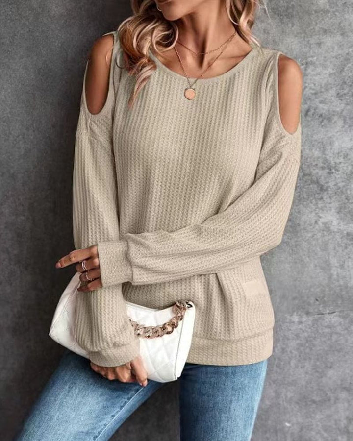 Juliet - Pull Décontracté à Manches Longues et Épaules Dénudées