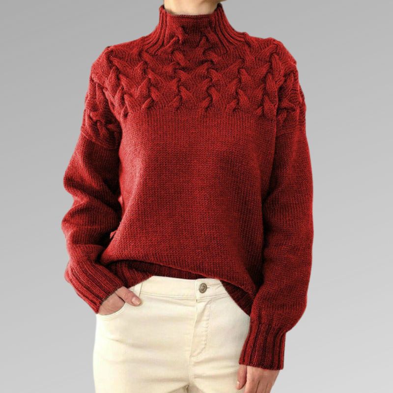 Camelia - Pull en maille élégant à col montant