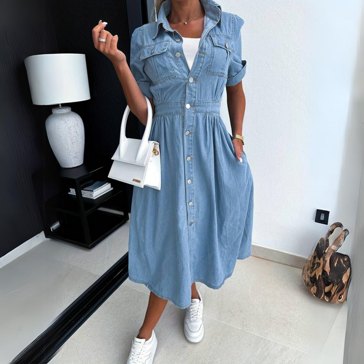 Calixta | Robe élégante en denim pour femme