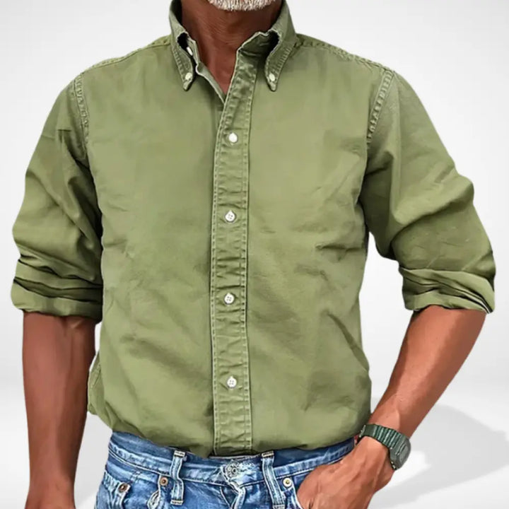 Chemise homme coupe droite col boutonné Jeffry