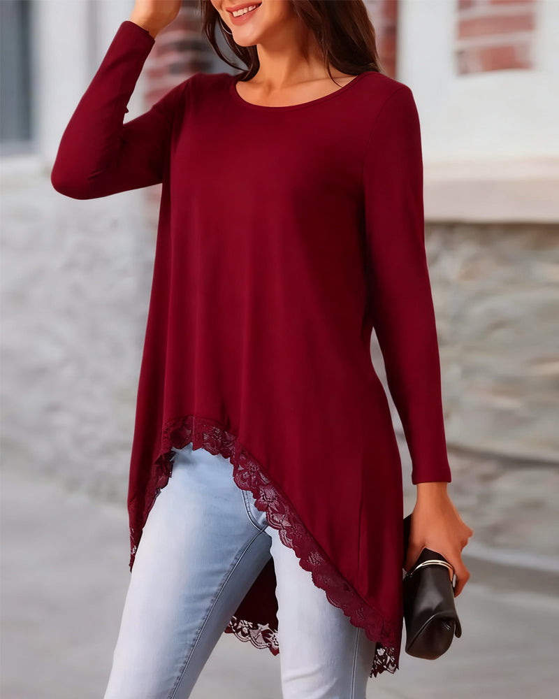 Savanah - Sweat-shirt Long Asymétrique Décontracté