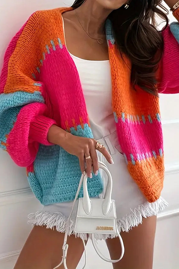 Giulia - Cardigan en maille rayée élégant