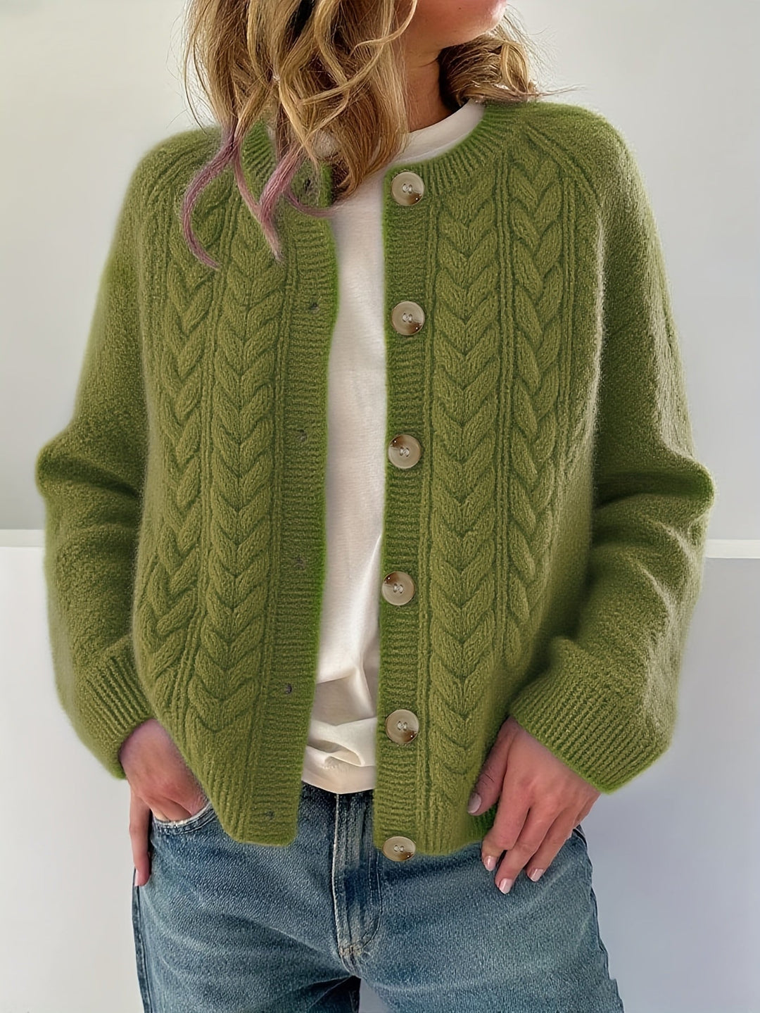 Marianne - Cardigan Élégant à Maille Torsadée