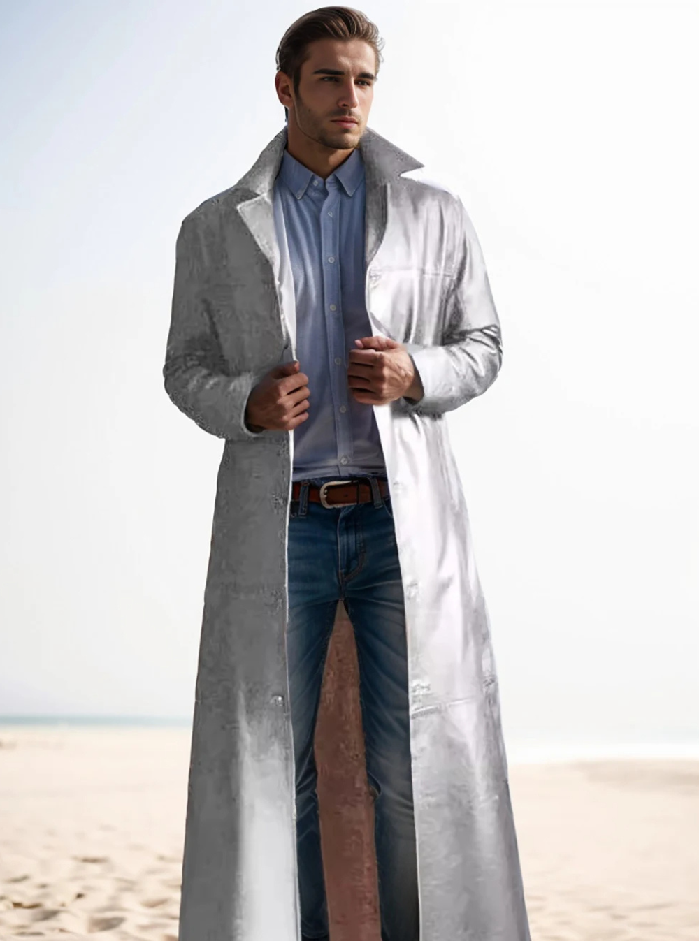Kailash | Manteau long en cuir homme