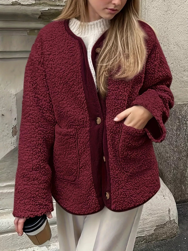 Rhiana - Cardigan Élégant Ample et Chaud en Polaire