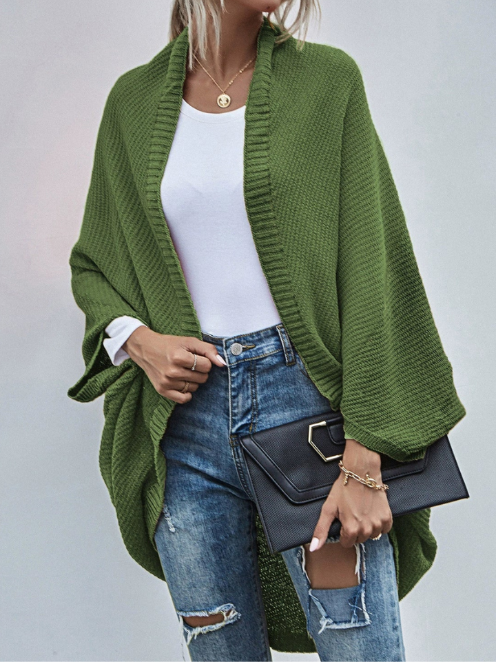 Ricca - Cardigan Oversize Décontracté en Maille avec Manches Chauve-Souris