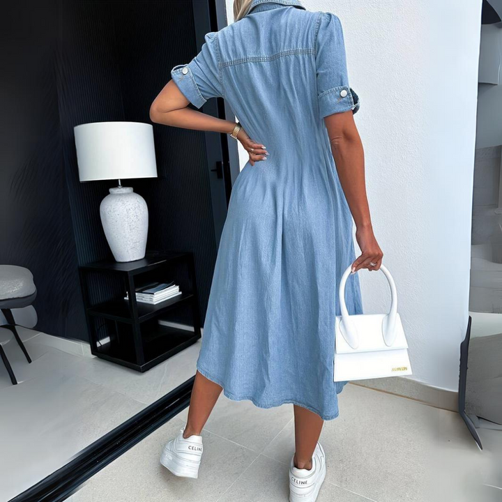 Calixta | Robe élégante en denim pour femme
