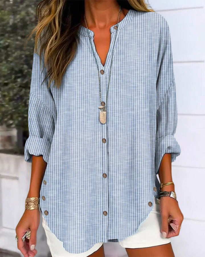 Taygete | Blouse Haut rayé avec col en V