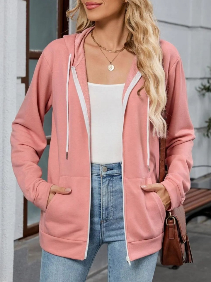 Urielle - Veste hoodie élégante avec cordon ajustable et zip
