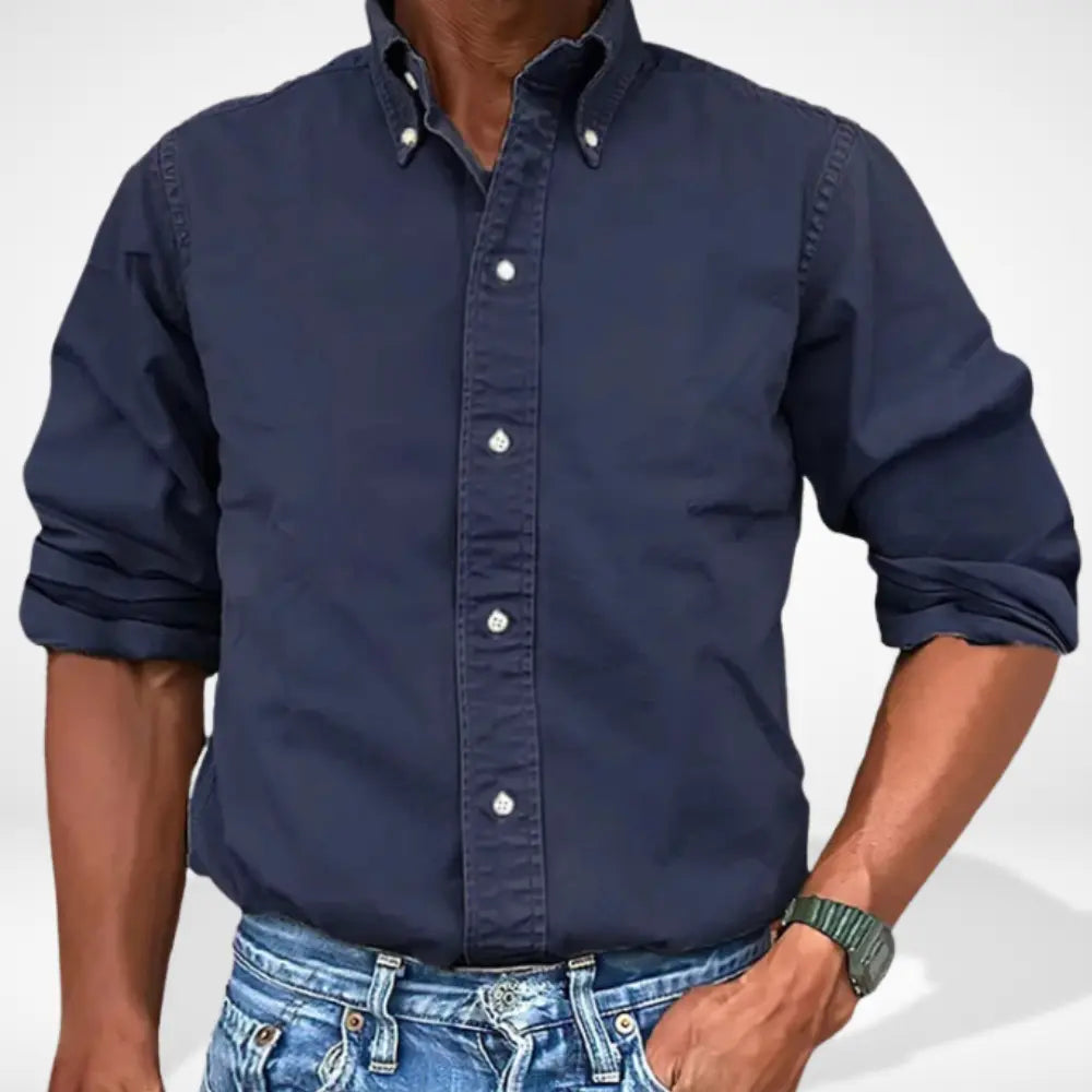 Chemise homme coupe droite col boutonné Jeffry