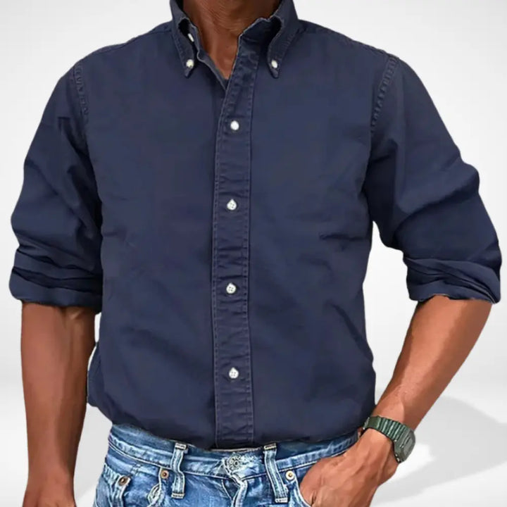 Chemise homme coupe droite col boutonné Jeffry
