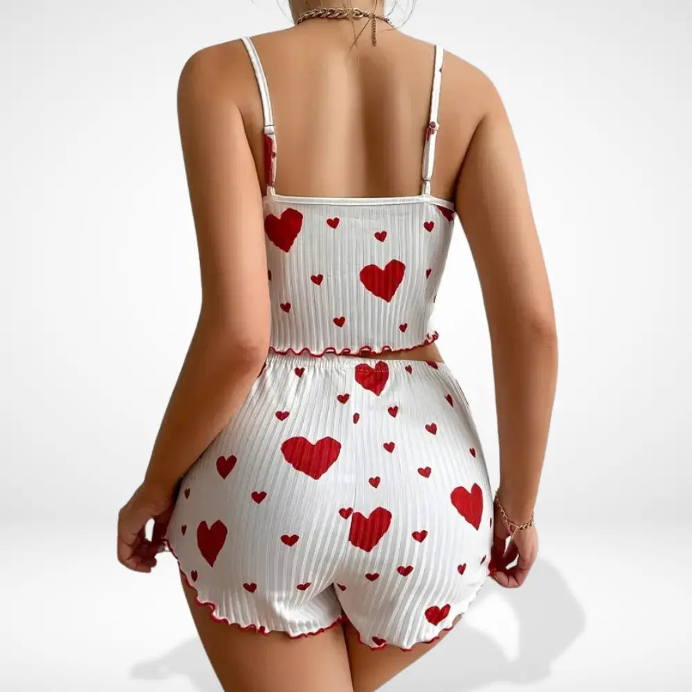 Ensemble loungewear à cœurs contrastés pour Femme – Carey