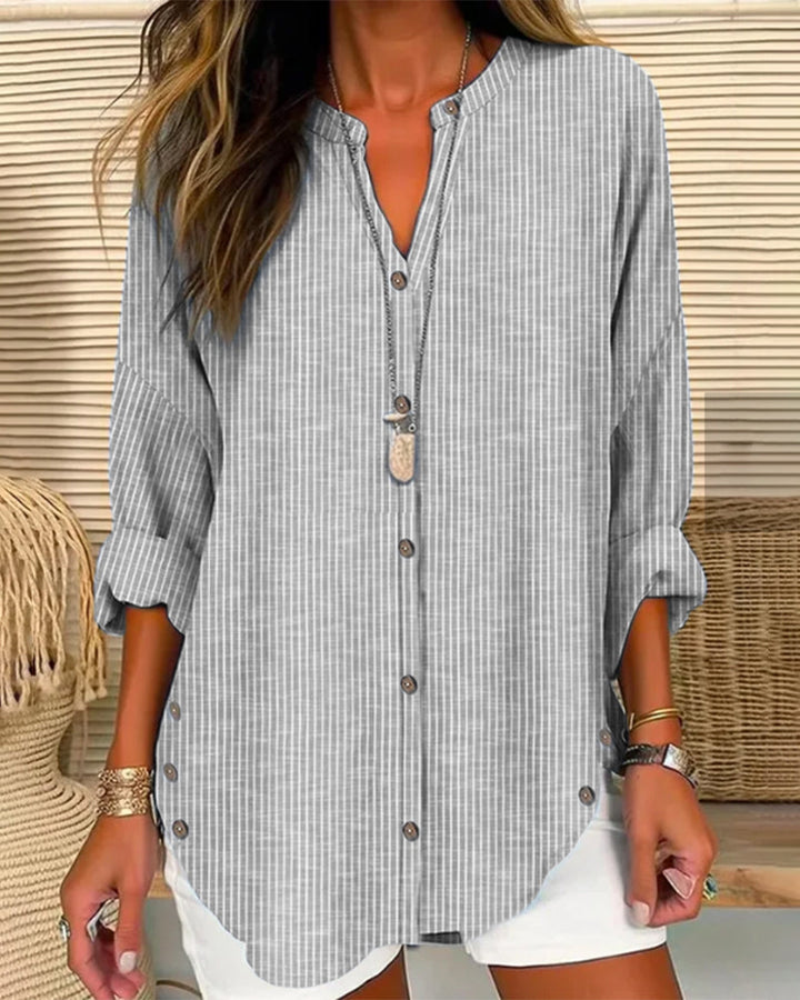 Taygete | Blouse Haut rayé avec col en V