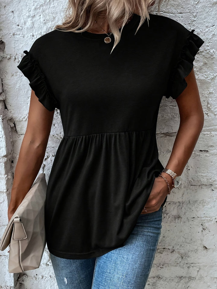 Amira - Blouse ample à manches courtes avec volants