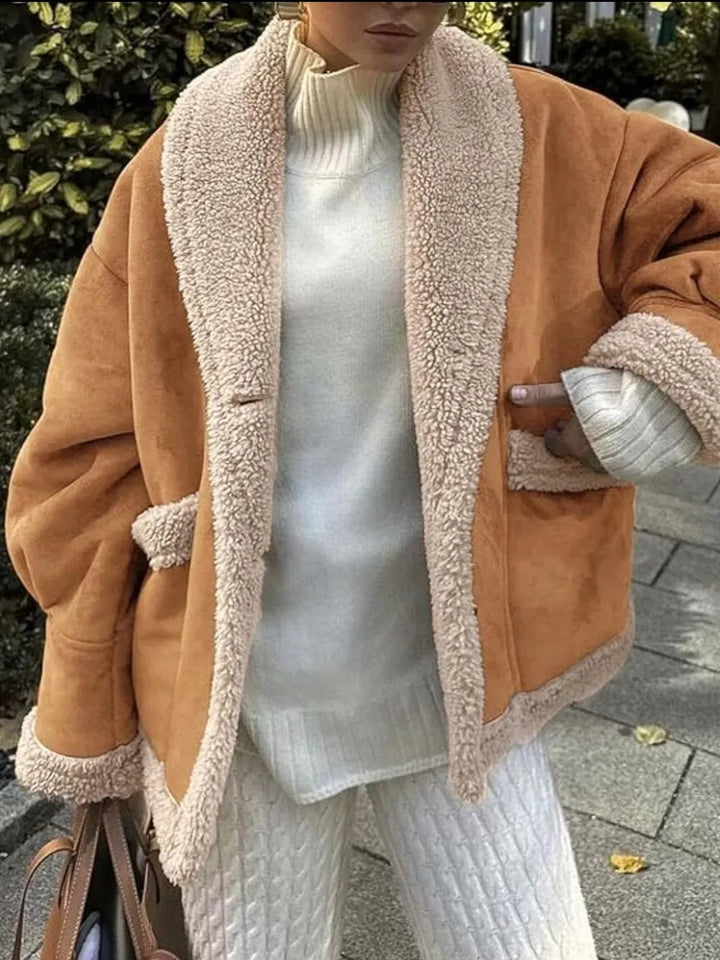 Xamira - Veste élégante à col duveteux et manches longues