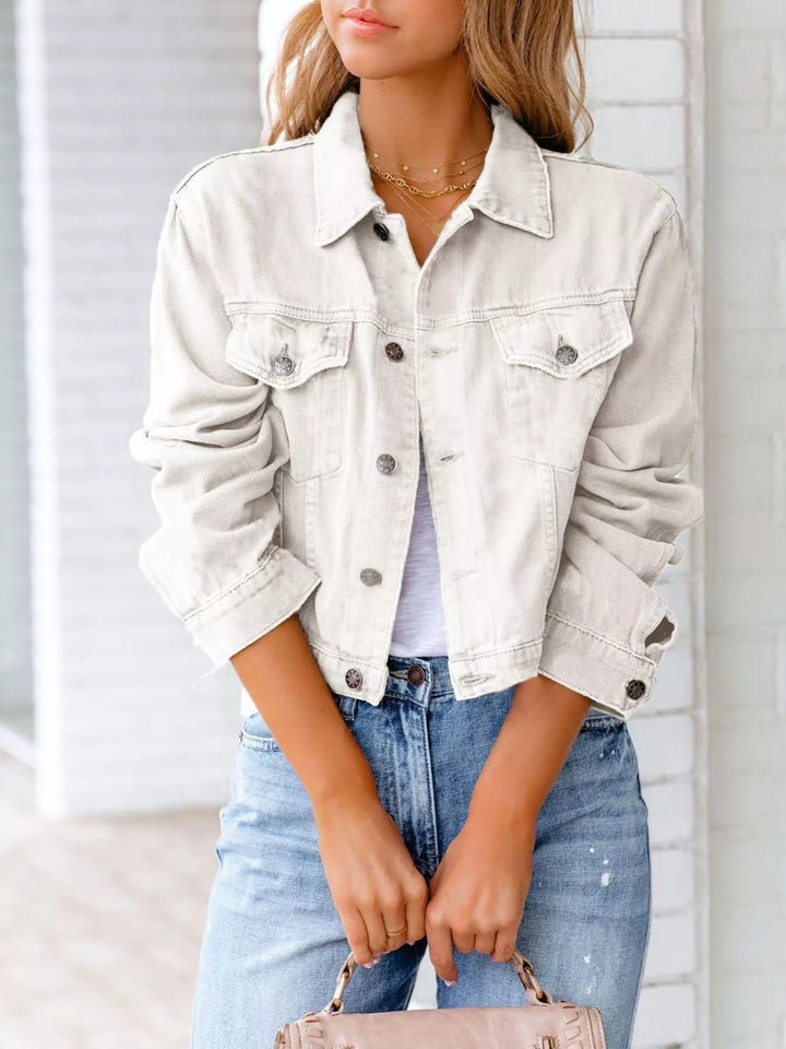 Jannie - Veste Courte en Denim Élégante