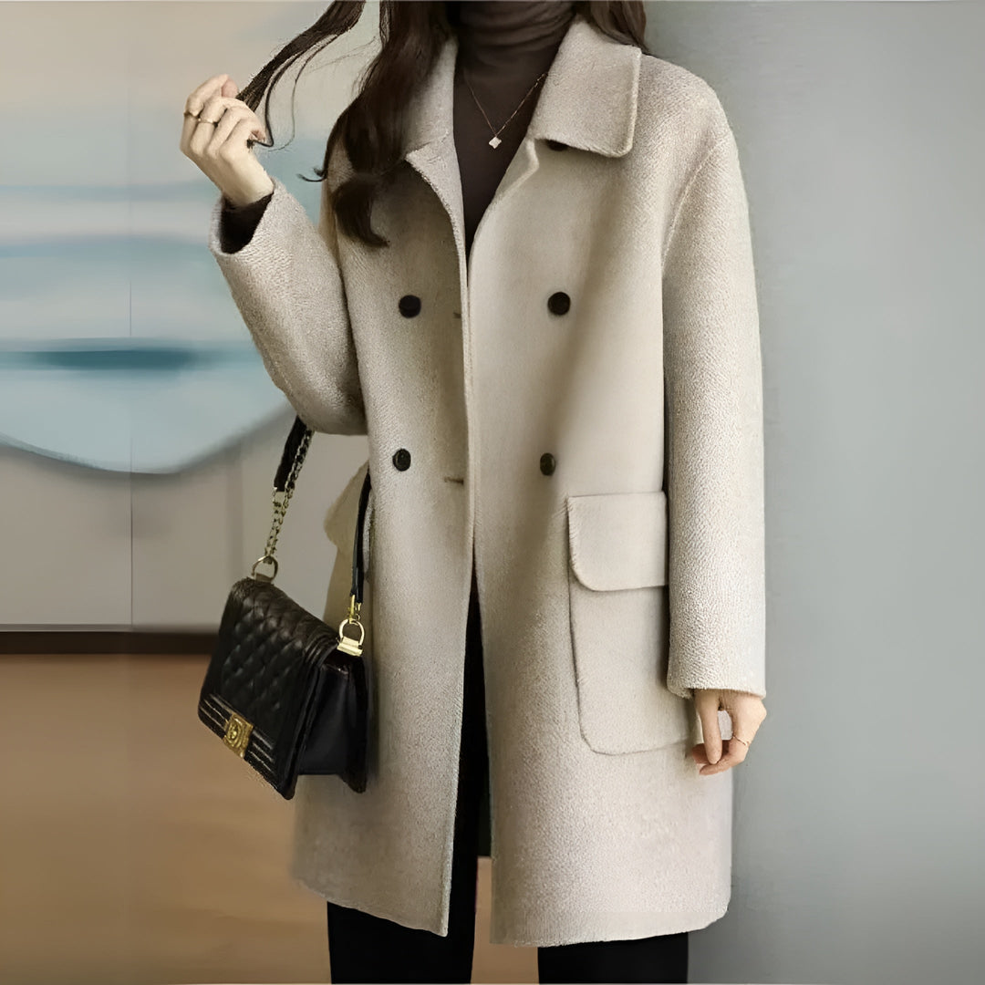 Ericca - Manteau Élégant Chaud Boutonné