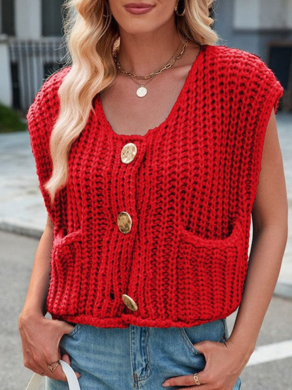 Havana - Gilet en maille sans manches à coupe ample