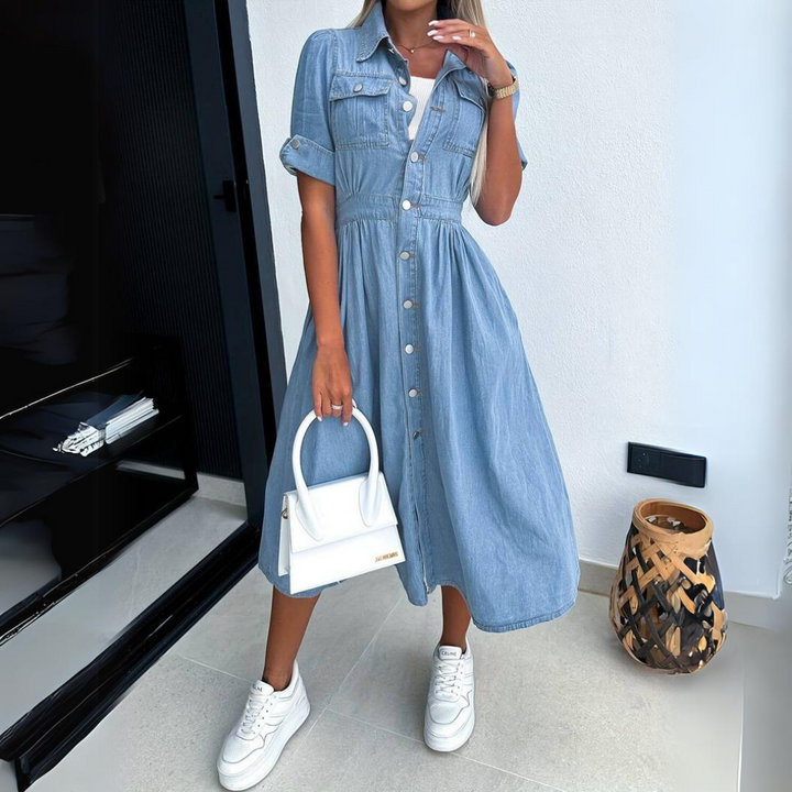 Calixta | Robe élégante en denim pour femme