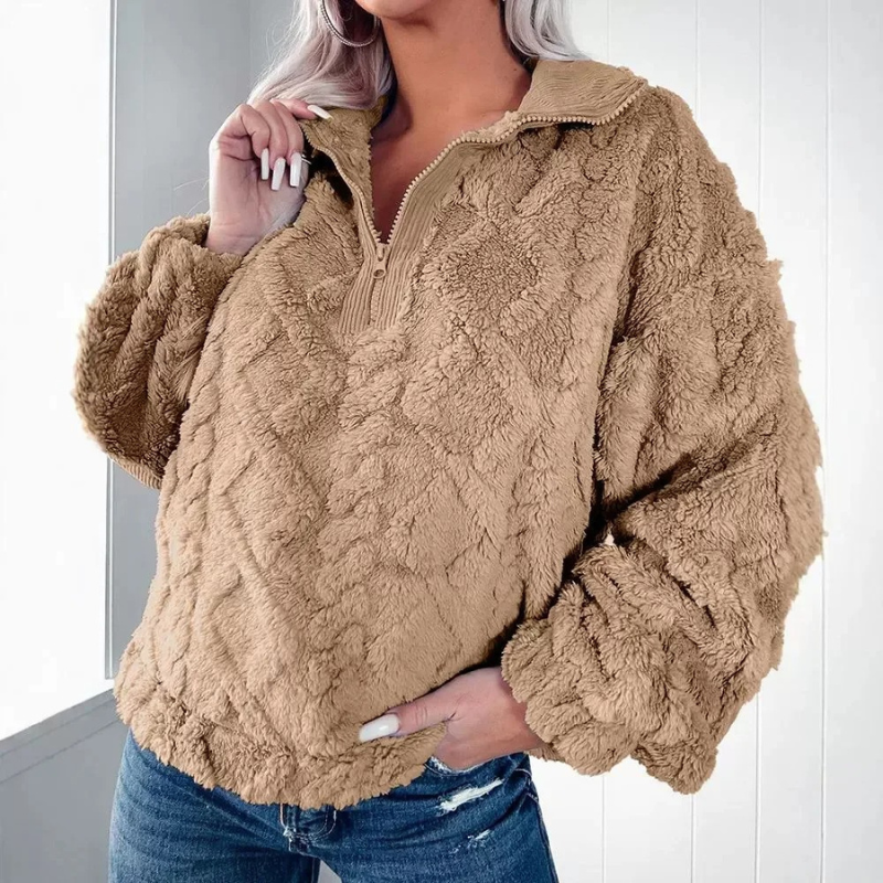 Jamila - Pull polaire chaud oversize et élégant