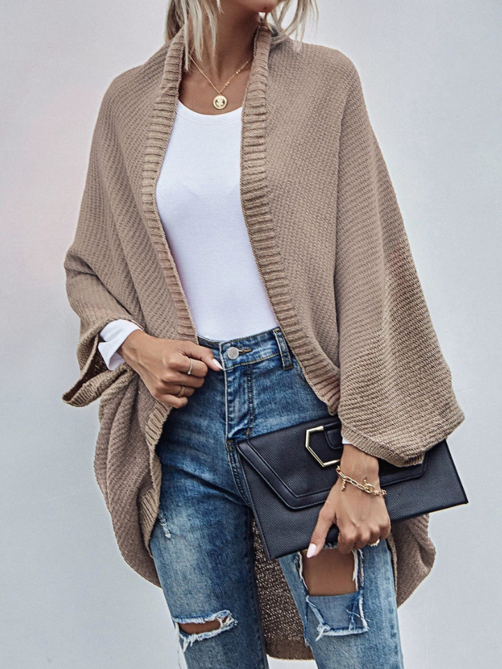 Ricca - Cardigan Oversize Décontracté en Maille avec Manches Chauve-Souris