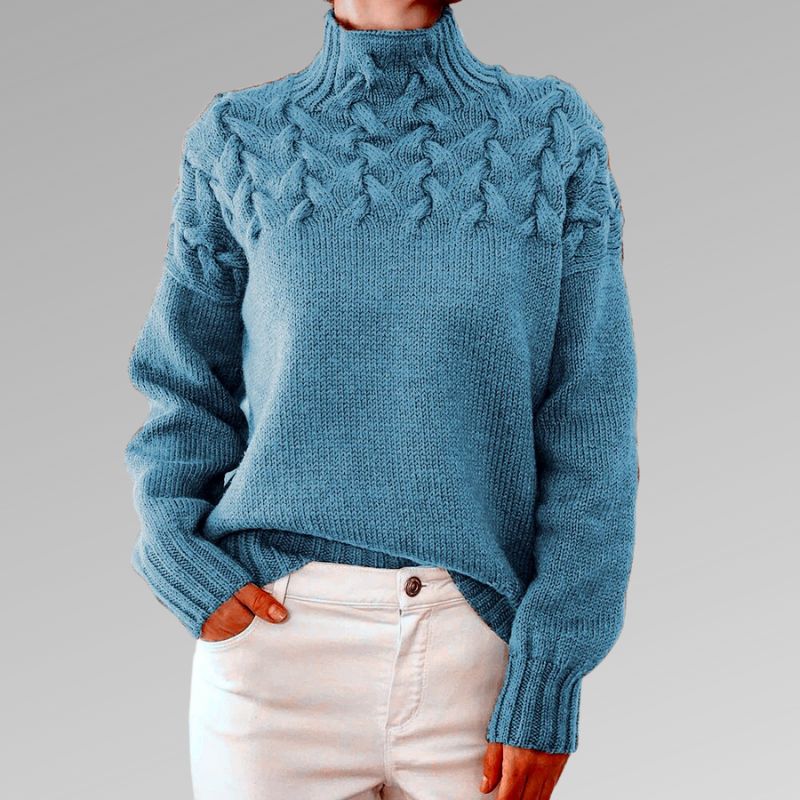 Camelia - Pull en maille élégant à col montant